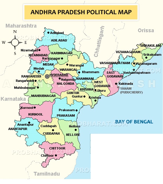 Andhra Pradesh On Political Map Of India